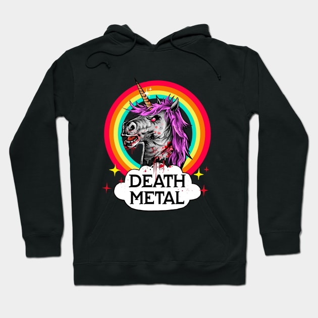 DEATH METAL UNICORN Hoodie by AMOS_STUDIO